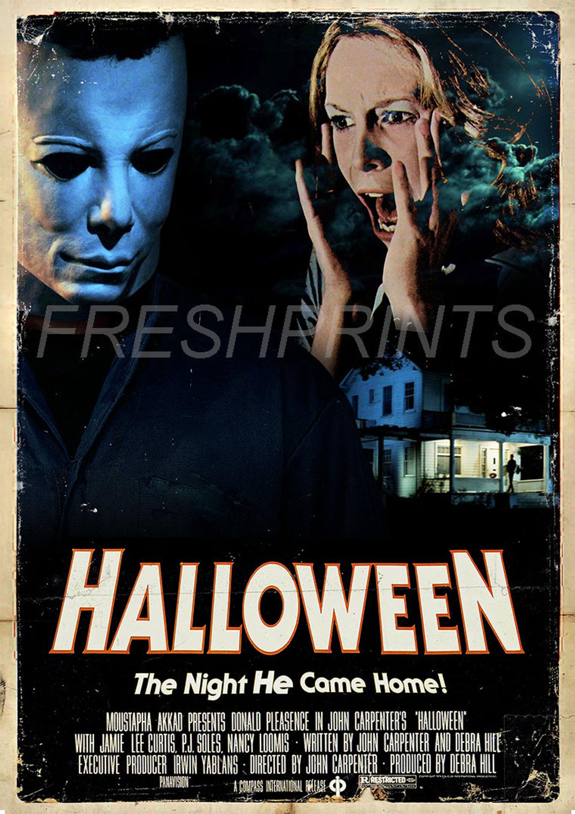 1978 Halloween Movie Poster Print  Michael Myers  Laurie Strode