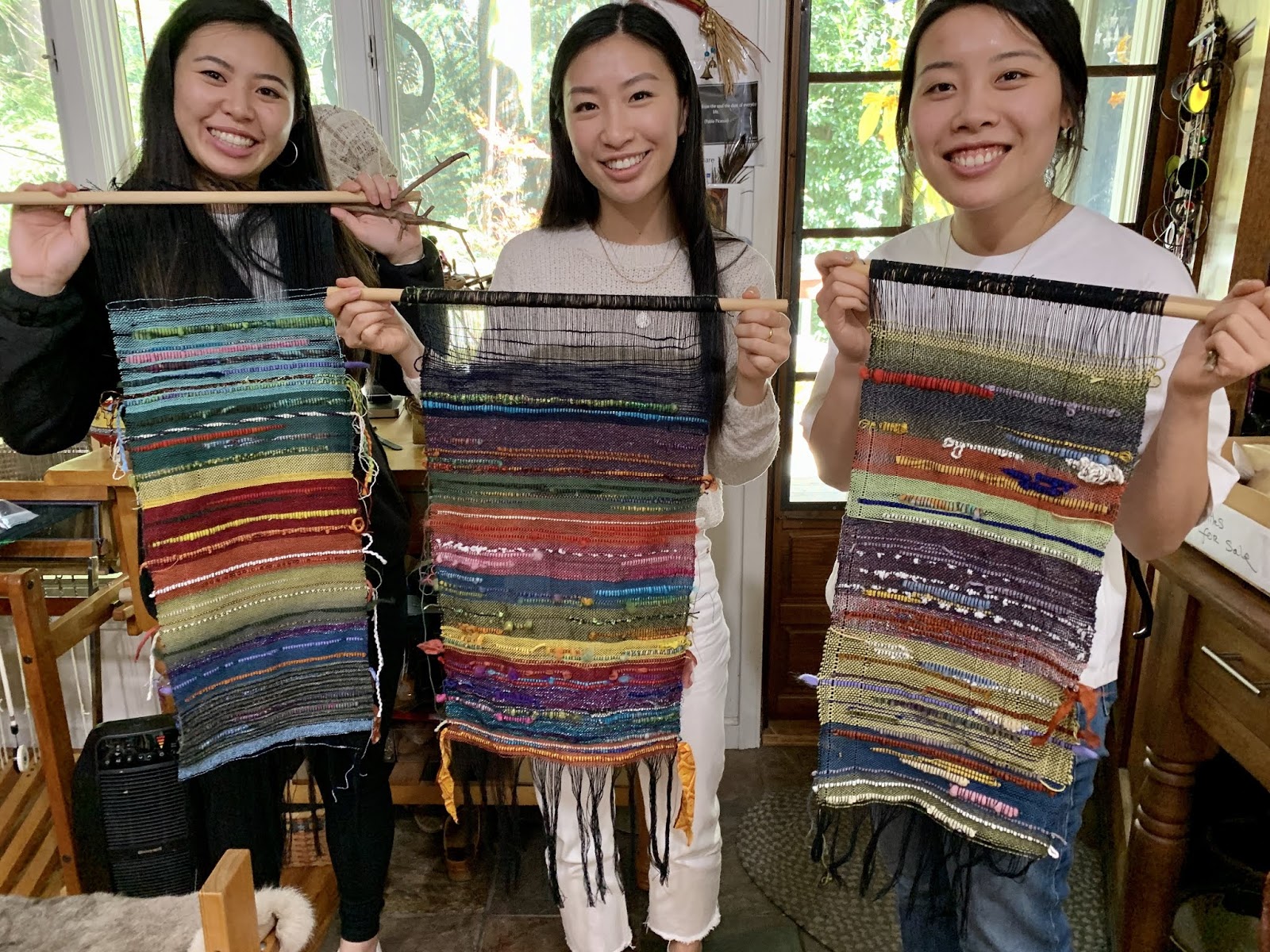 CENTERING WITH FIBER: Group weaving classes at Saori Santa Cruz