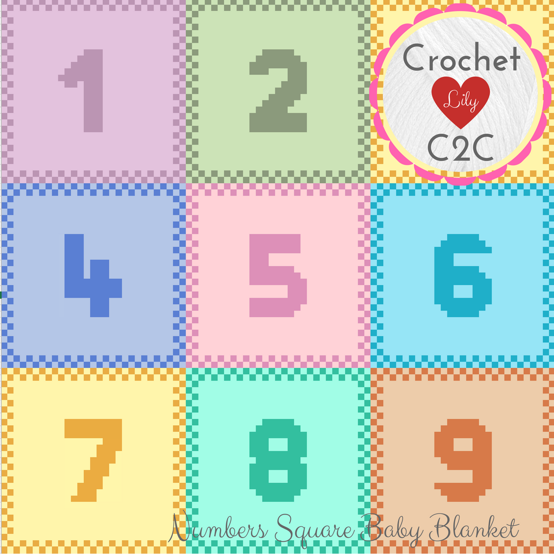 DIY Crochet Lily [Etsy] Numbers Baby Blanket, C2C Crochet Pattern, C2C Graph, C2C Pattern