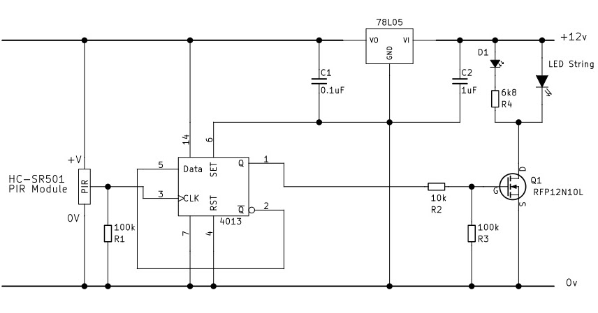 ElectronicAdventures: Passive Infra-Red Controlled LED Strip Lighting