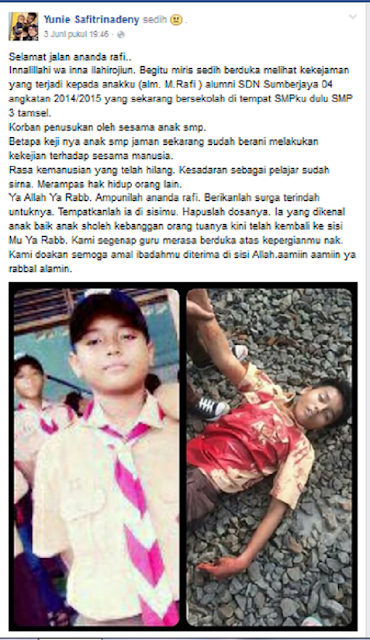 KEJI : SISWA SMP, Sudah Berani MEMBUNUH Temannya KEJI : SISWA SMP, Sudah Berani MEMBUNUH Temannya