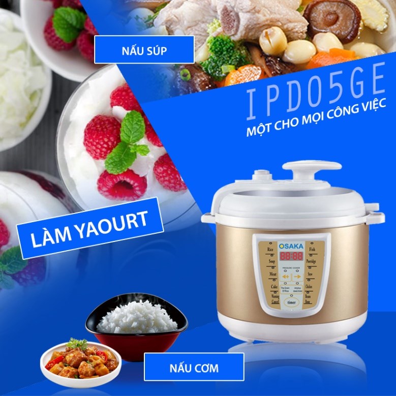 Nồi áp suất điện tử Osaka IPD-06GE 6 Lít Nồi áp suất điện tử Osaka IPD-06GE 6 Lít