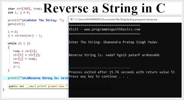 The Output of Reverse a String in C