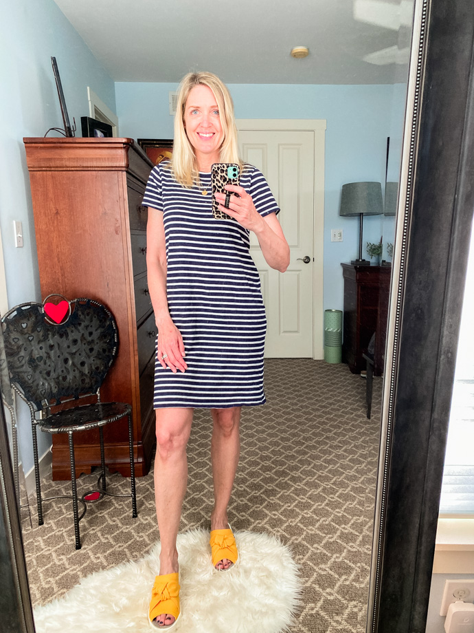 j.crew striped t-shirt dress