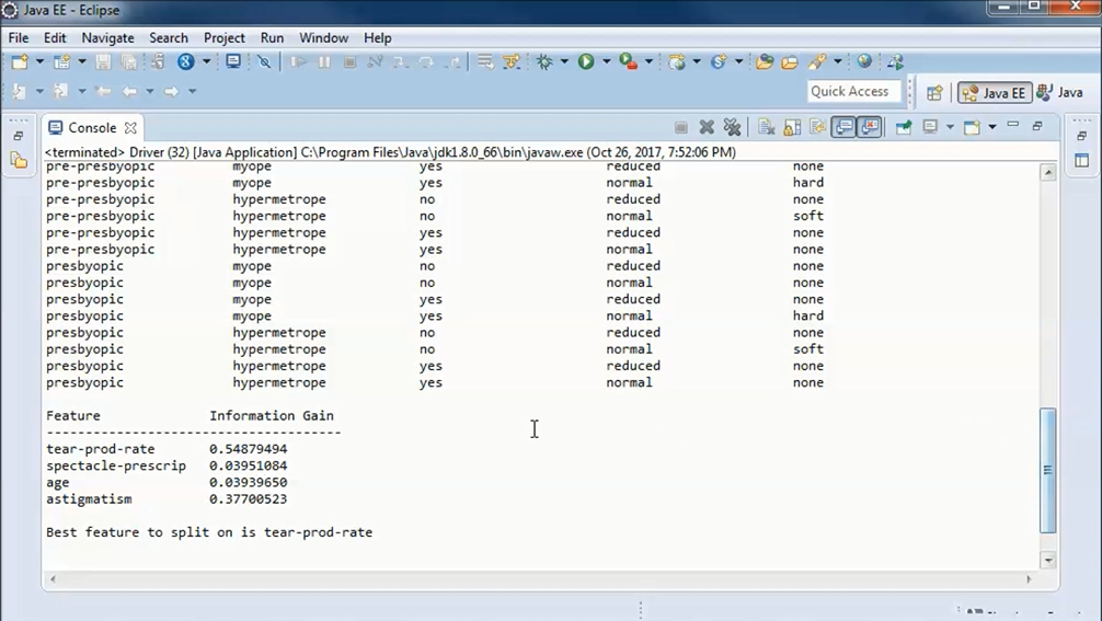 Prototype Project Decision Trees 01 (JAVA Tutorial) Find best