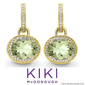 Kate Middleton accessorised Kiki McDonough Classic Green Amethyst Diamond Earrings