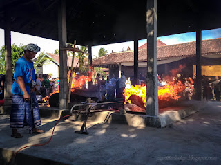 The Body Is Being Cremated In Place Of A Funeral Pyre In The Ngaben Ceremony At The Village
