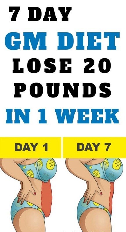 7-Day GM Diet Plan To Lose 20 Pounds Of Fat In 1 Week