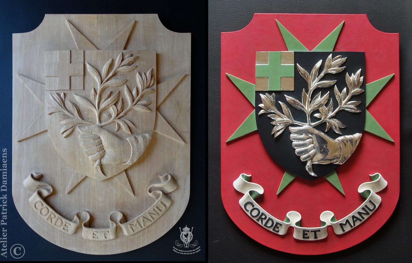 ORNAMENTAL WOODCARVER Patrick Damiaens Where to buy family coat of