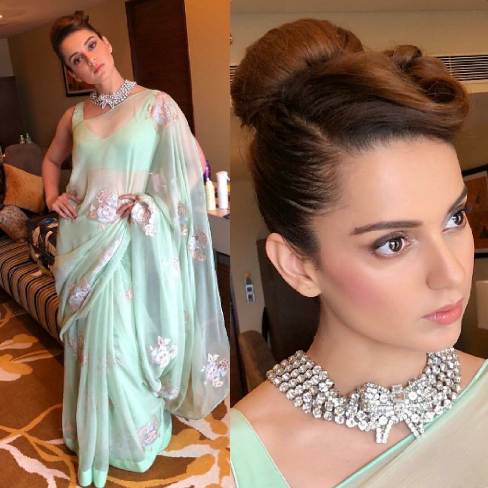 Kangana Ranaut Looks Classy in this Chiffon Saree - Glamansion