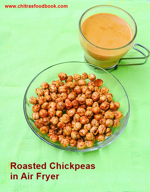 Spicy Roasted Chickpeas / Roasted Chana In Air fryer Indian Air fryer