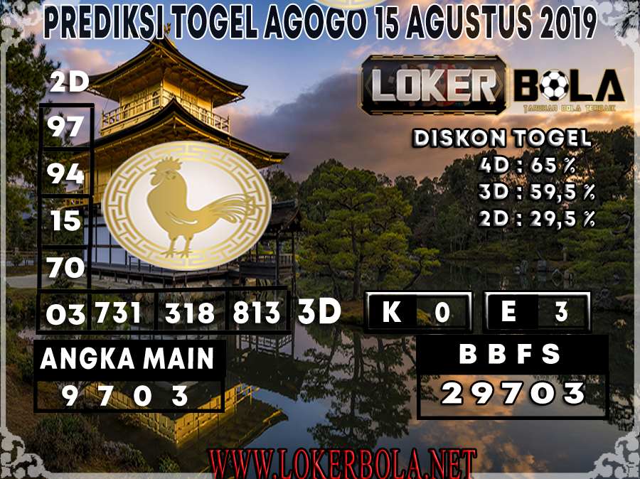 PREDIKSI TOGEL AGOGO LOKERBOLA 15 AGUSTUS 2019