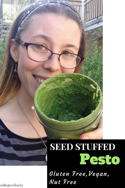 Green Seed-Stuffed Pesto (Gluten Free, Vegan, Nut Free)