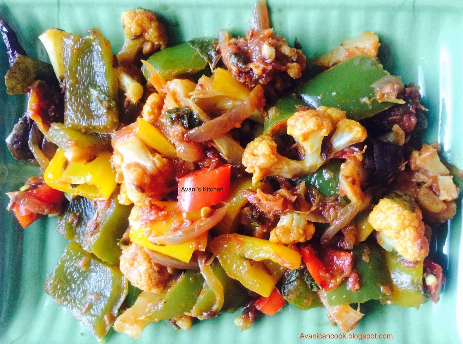 Avani's Kitchen CauliflowerBell pepper Sabzi