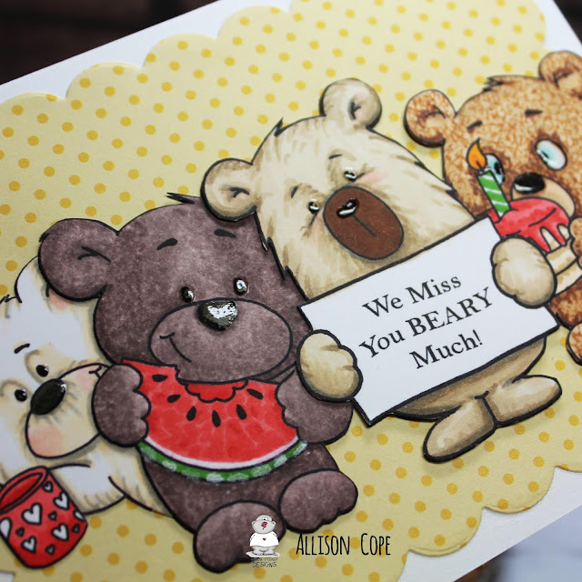 We Miss You Beary Much! card by Allison Cope featuring digital stamps by Gerda Steiner Designs