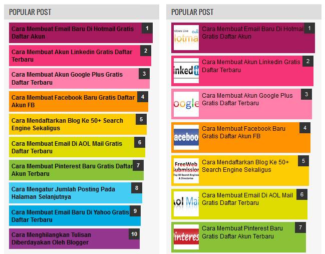 Cara Membuat Popular Post Warna Warni | Ide Perpaduan Warna