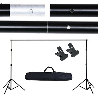 The 10-foot Adjustable Background Support Stand Photo Crossbar comes with backdrop clamps. The 4-piece crossbar's height is adjustable and useful for beginner photographers or at events such as weddings or other parties. The backdrop can also be used to set in a studio and take portraits of people, creating an appropriate background. With good lighting, your pictures can come out looking professional and high-quality. The background crossbar is portable and can be set up in just minutes.