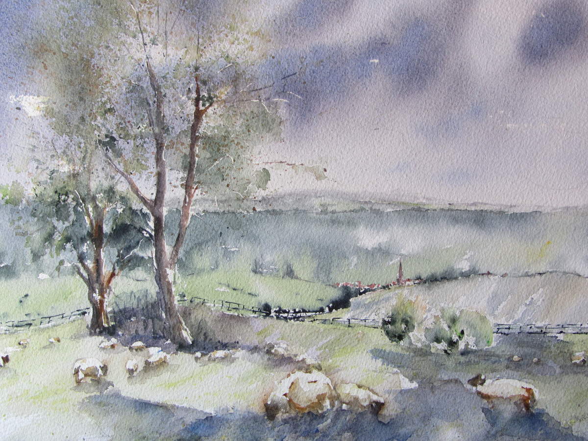 Paysage d'hiver peinture Fonds d'écran HD