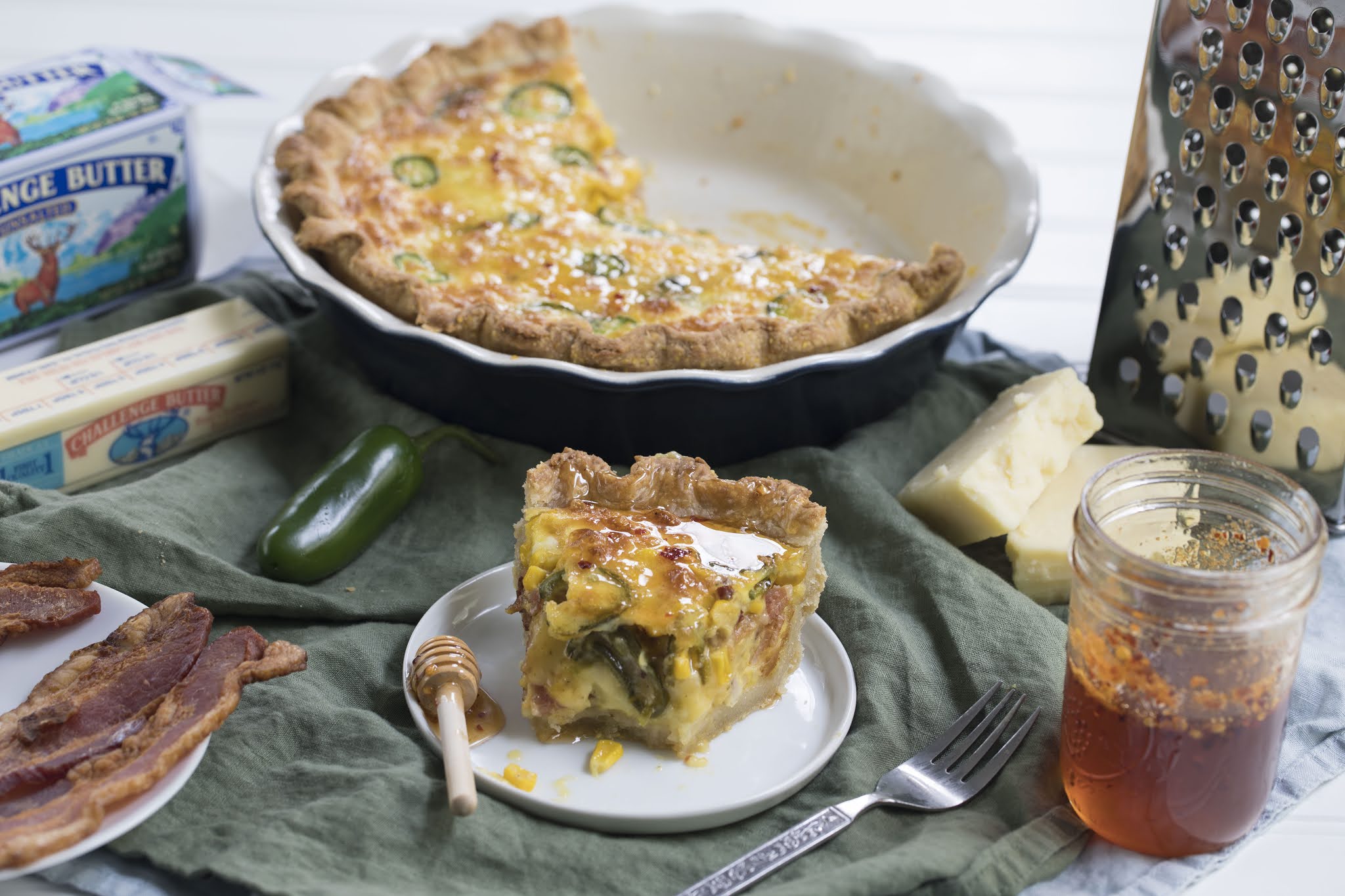 Kylee's Kitchen Southwestern quiche with hot honey