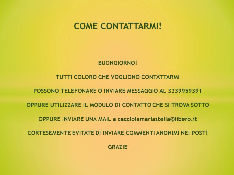 COME CONTATTARMI