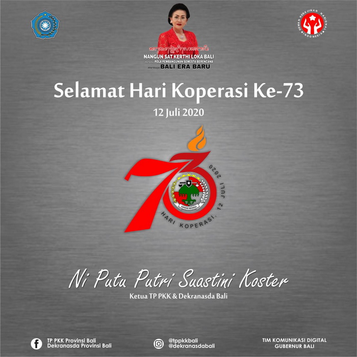 Ketua TP PKK dan Dekranasda Bali Putri Koster: Selamat Hari Koperasi ke-73