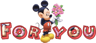 Alfabeto tintineante de Mickey con ramo de flores FOR YOU.