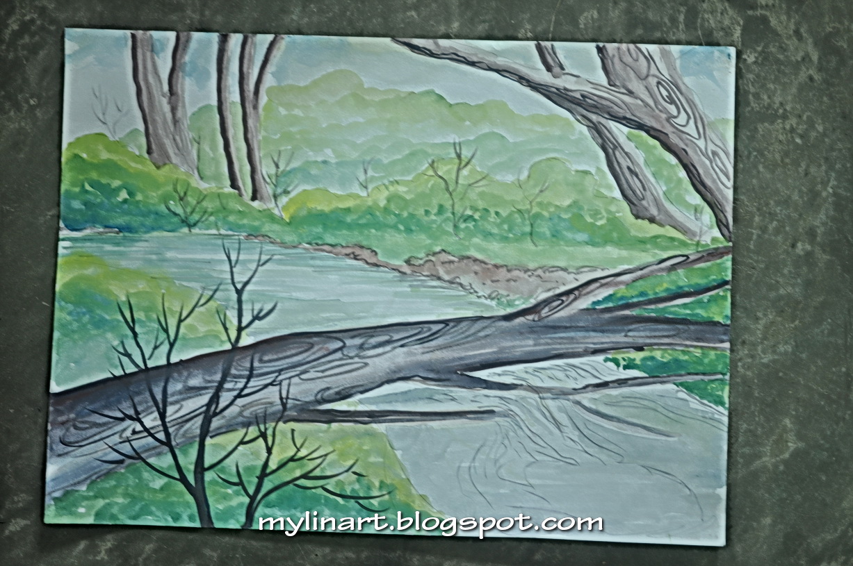 Lukisan Pokok Tumbang Di Anak Sungai Cikimm Com