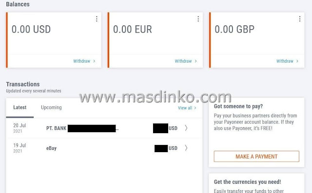 Cara Cepat Mencairkan Hasil Jualan Ebay dengan Payoneer