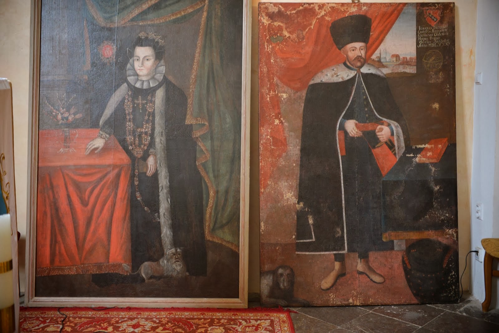 Obrazy Jana i Elżbiety Orzelskiech - fundatorów naszego kościoła