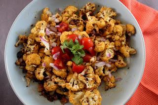 Spicy Roasted Cauliflower with Golden Raisins