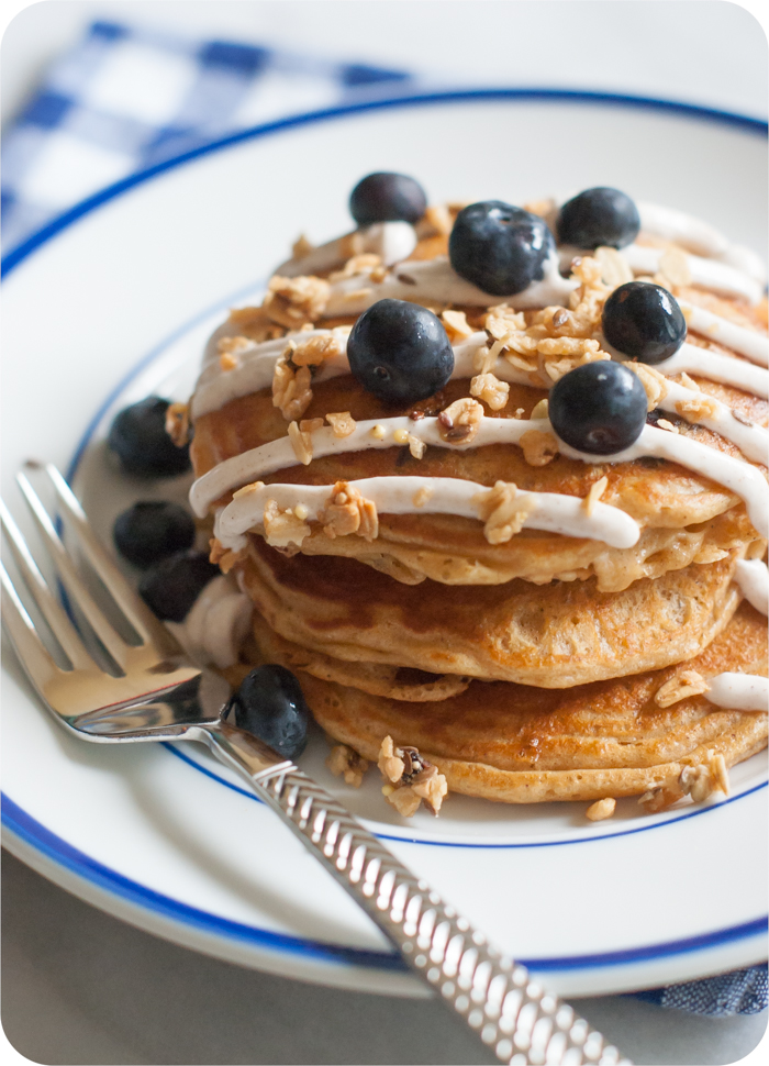 whole wheat blueberry pancakes