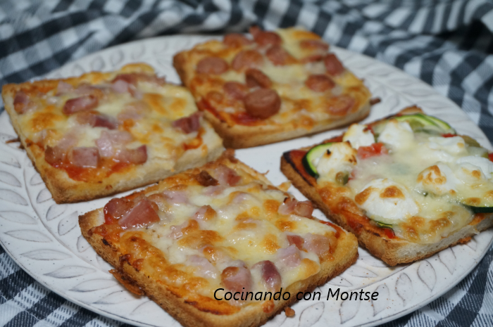 Mini pizzas con pan de molde - Cocinando con Montse