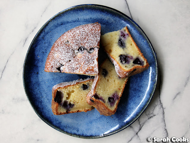 Lemon and blueberry ricotta cake