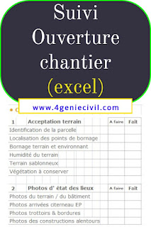 Suivi ouverture et installation chantier