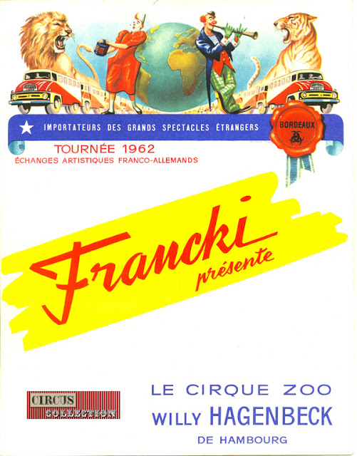 programme papier de la saison 1962 du cirque des frères Francki