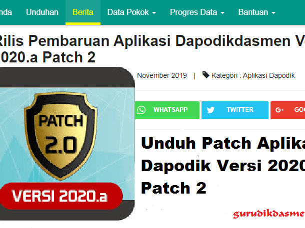 Unduh Patch Aplikasi Dapodik Versi 2021.a