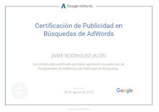 CertificadoJaime Rodríguez-Jalón y Olea Google AdWords Fundamentals Certificado Jaime Rodríguez-Jalón y Olea Google AdWords Fundamentals