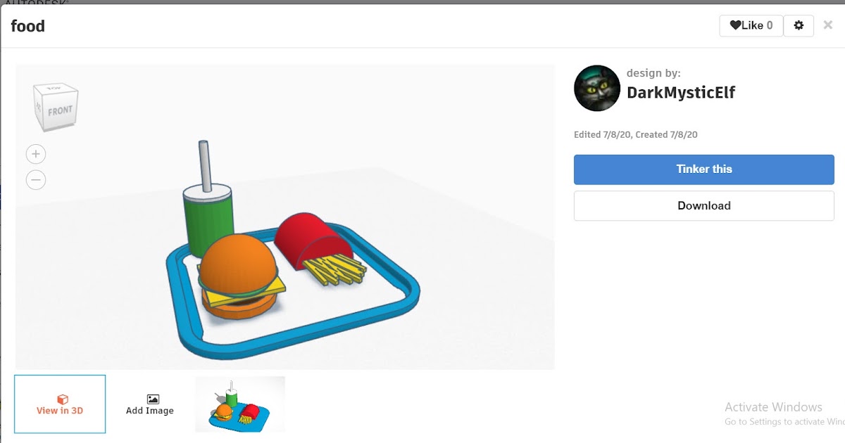Tinkercad 3D food