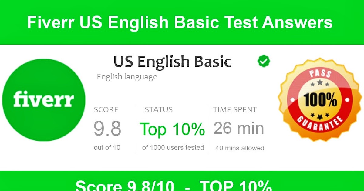 Fiverr English Basic Skills Test Answers 2021 leatest