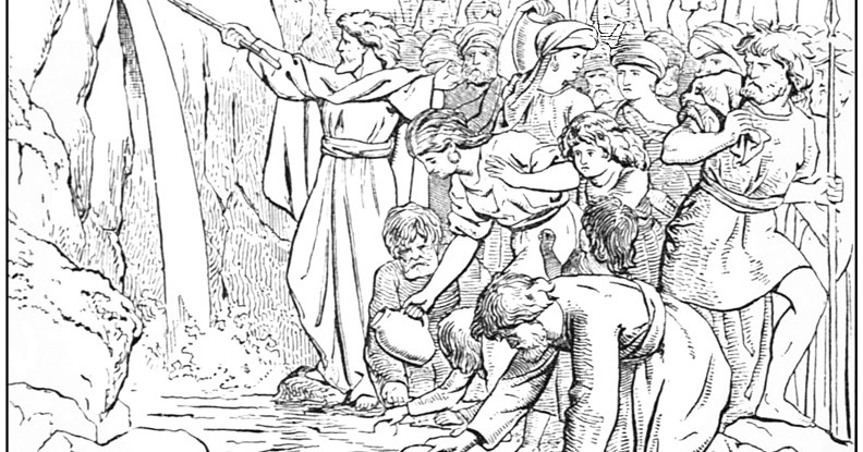 Color Moses Striking the Rock | Color The Bible