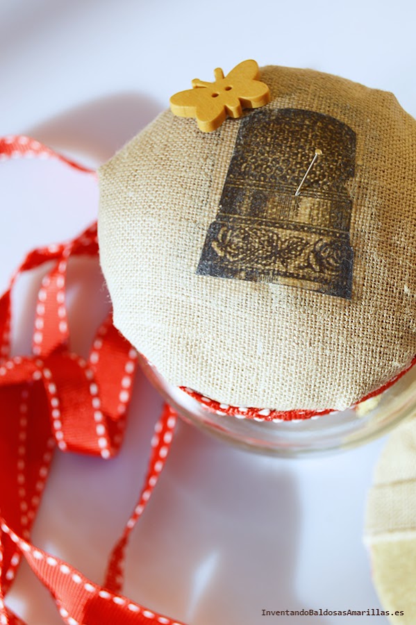 Imagen vintage sobre arpillera