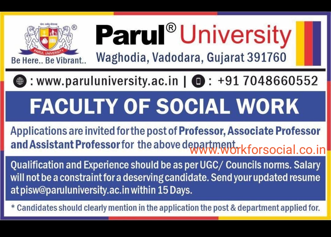 Parul university Vadodara recruitment 2021