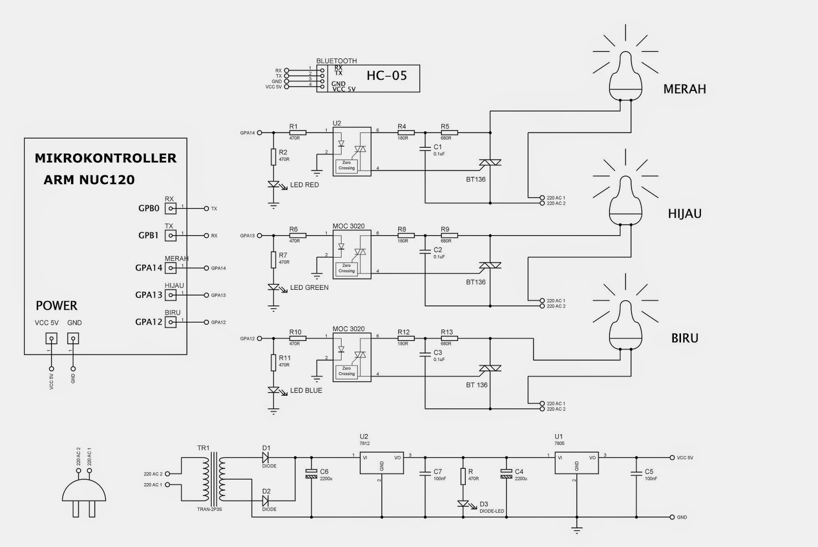 Светодиодный диммер схема. Термостат на микроконтроллере своими руками схема.
