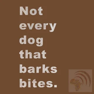 African proverb Not every dog that barks bites.