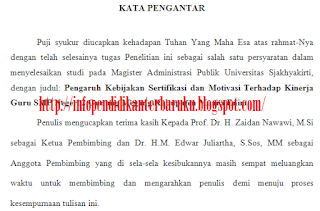 Contoh Kata Pengantar Penulisan Tesis | DOCUMENT guru-id