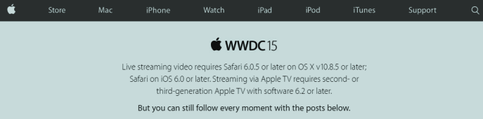 Apple WWDC15 message  at apple.com
