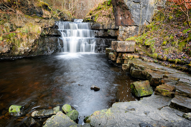 Beautiful little waterfall in the Pennines on the Bow Lee Beck near Bowlees visitor centre