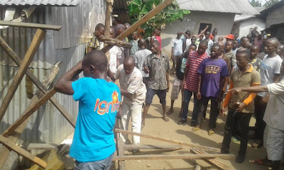 2h Photos: Ogoni youths destroy marijuana smoking joints in their community