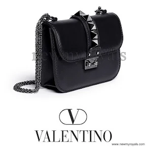 Crown Princess carries Valentino Small chain shoulder bag