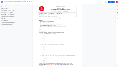 Download Contoh Soal PTS Gasal - MATEMATIKA SMK Kelas XI - Terbaru 2021